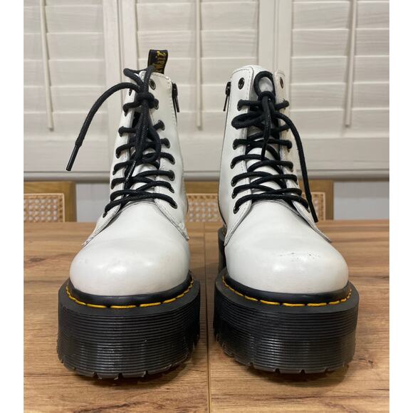 Dr. Martens Docs Jadon Platform Boots Smooth White Leather Size 6 Lightly Worn - Picture 7 of 13